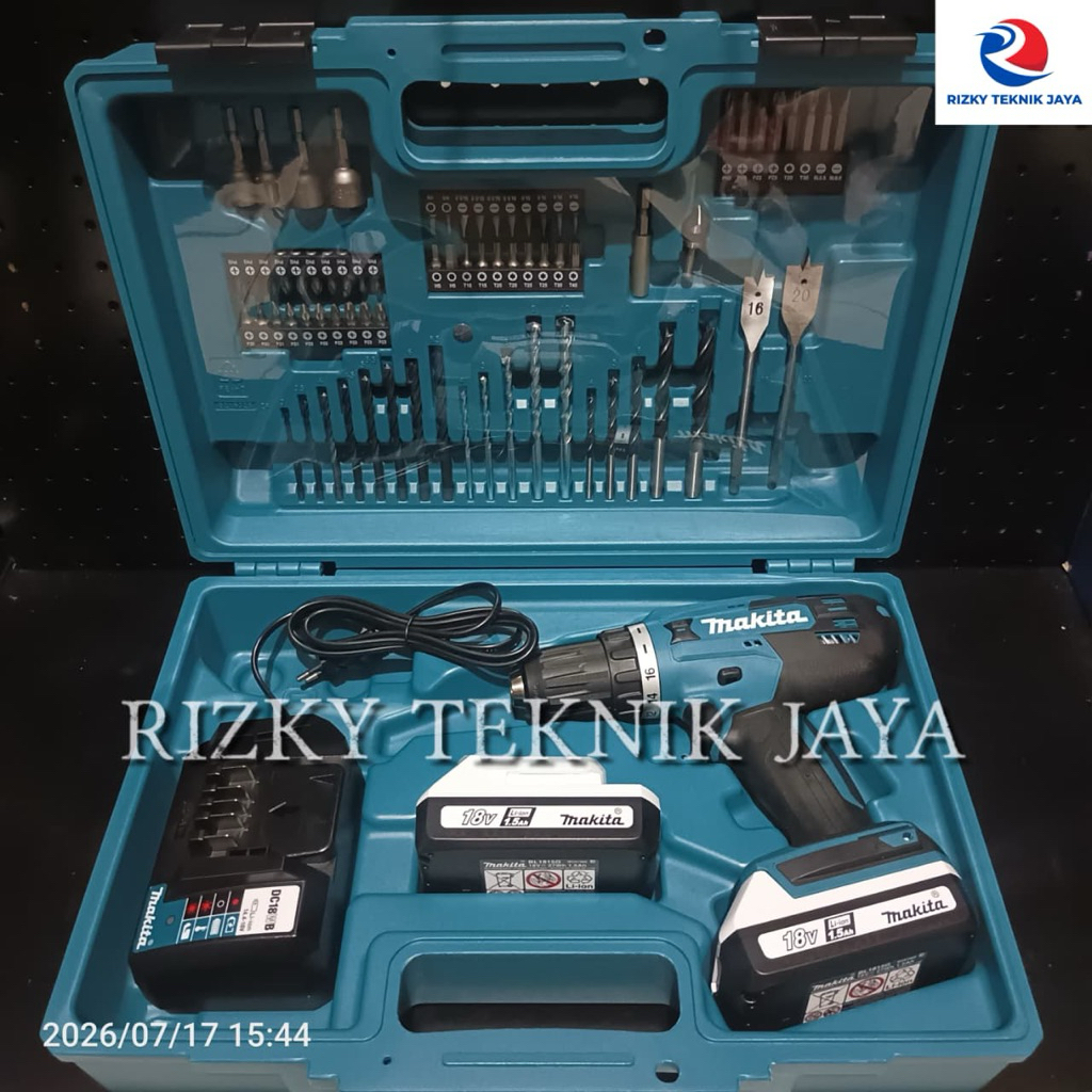Makita DF488D DF488D005 DF 488 D005 Mesin Bor Baterai Makita 18V Paket Mata Bor 74pc Mesin Bor Bater