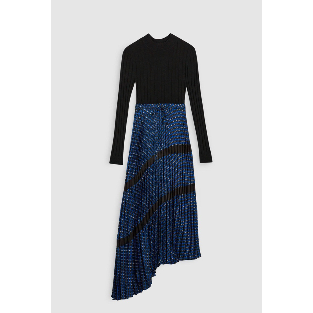 CLAUDIE PIERLOT PLEATED ASYMMETRIC DRESS