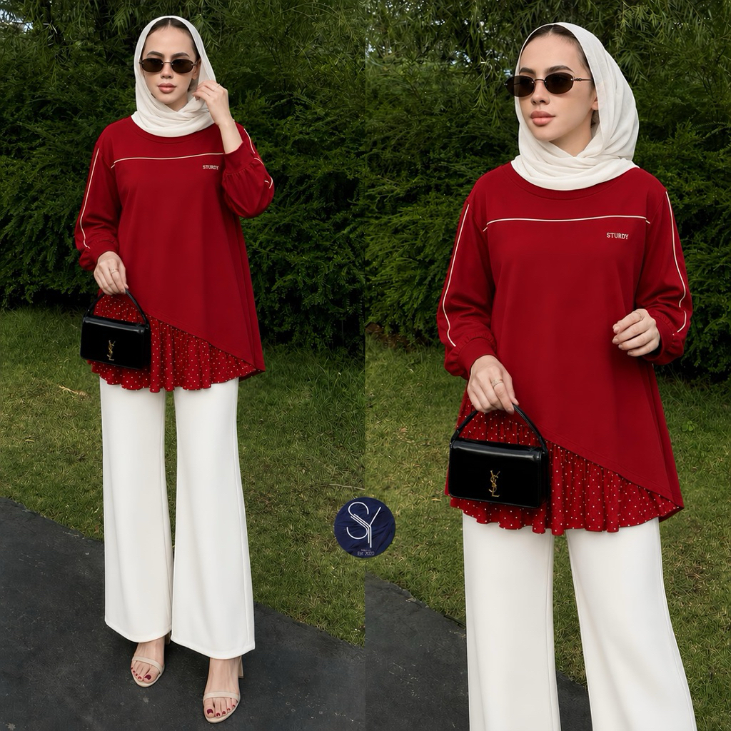 Oversize Sturdy Belme Original & Women Oversize / Kaos Oversize Edisi Kemerdekaan 17 Agustus Merah P
