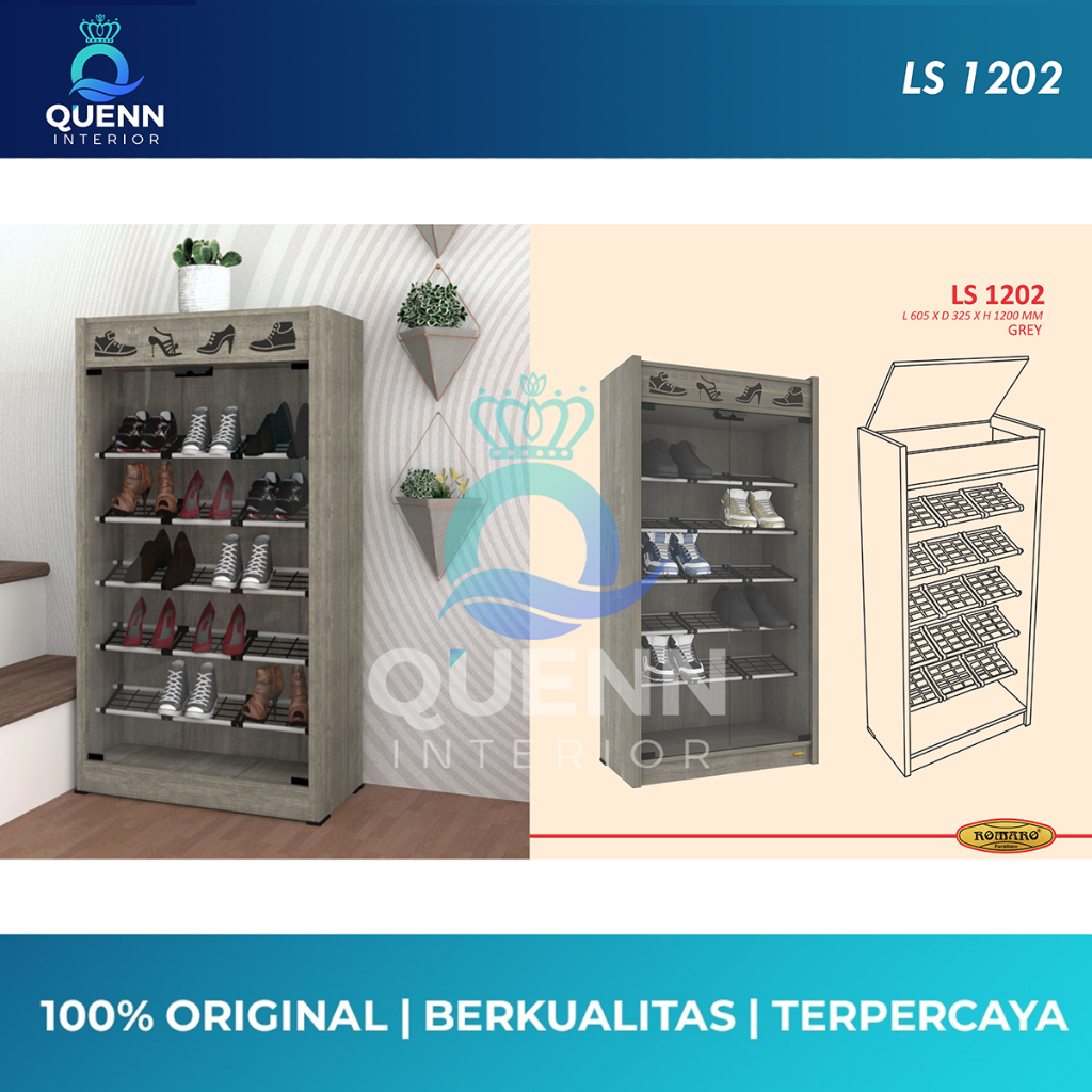 ROMARO Rak Sepatu Bahan Partikel Board LS 1202