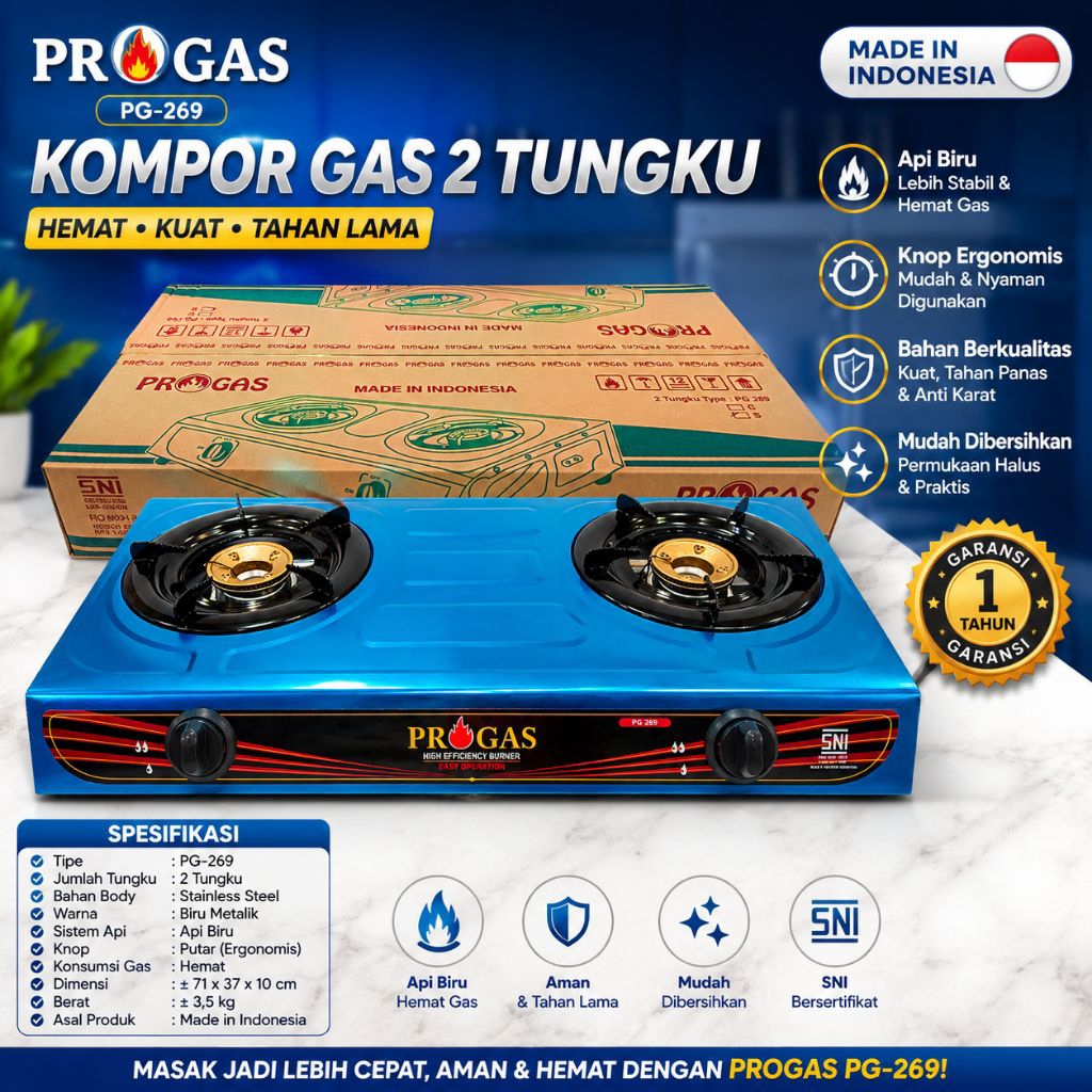 Kompor Gas 2 Tungku Progas PG-269 SNI