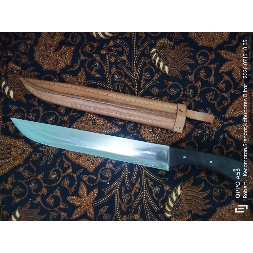 Pisau Sembelih Premium HSS D2 25cm Fulltang Tanpa Sarung