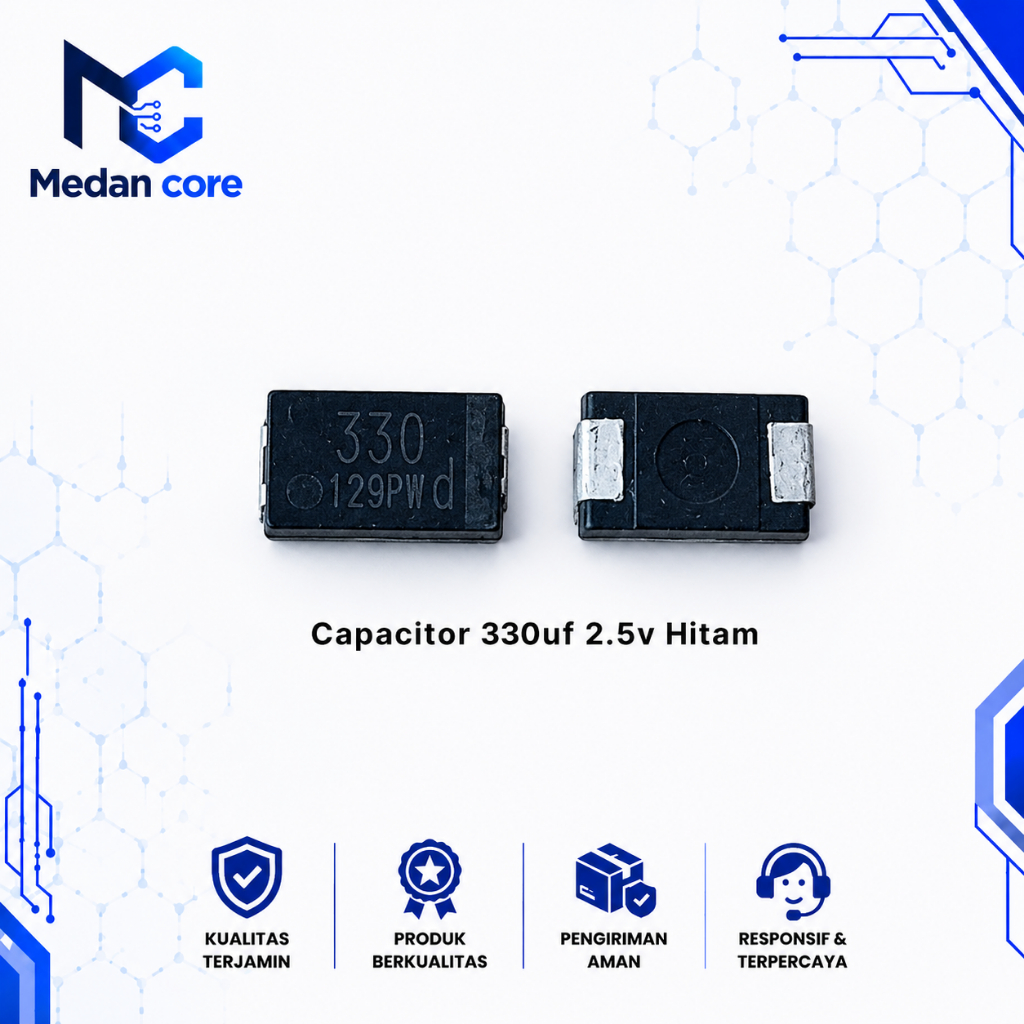 Capacitor Kapasitor SMD Tantalum 330uf 2.5v Hitam (D)