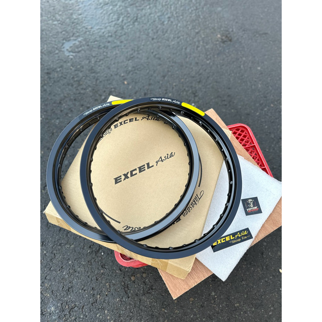 VELG TK EXCEL BLACK HITAM RING 17 160/185 LINGKARAN VELG TAKASAGO EXCEL ASIA HITAM BLACK GLOSY
