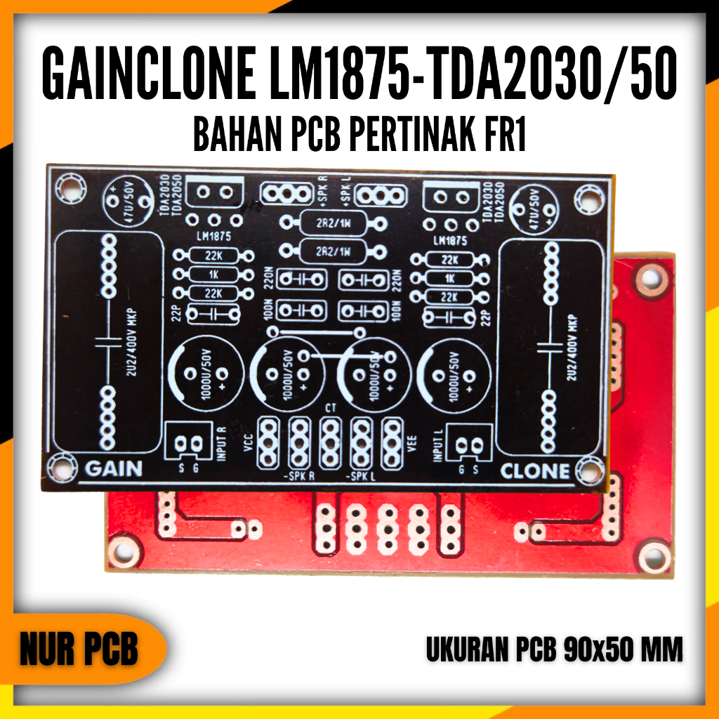PCB Driver Amplifier Gainclone LM1875 Stereo TDA2050 TDA2030 4-8 Ohm DIY PA-059