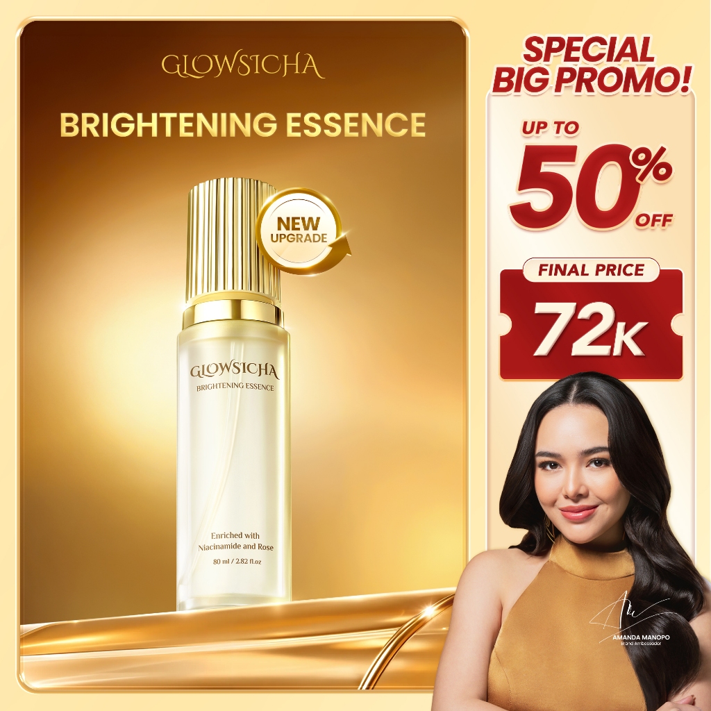Glowsicha - Brightening Essence Toner Wajah Niacinamide Rose Mencerahkan Melembabkan Hydrating Brigh