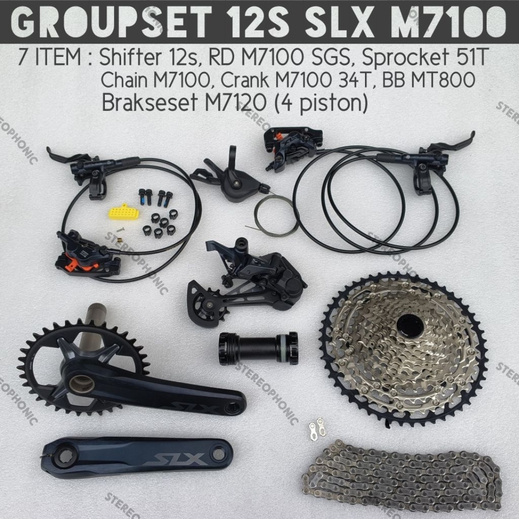 BNIB Groupset SLX M7100 1x12speed Groupset SLX 1x12sp Groupset M7100 1x12speed SLX M7100 Sprocket CS
