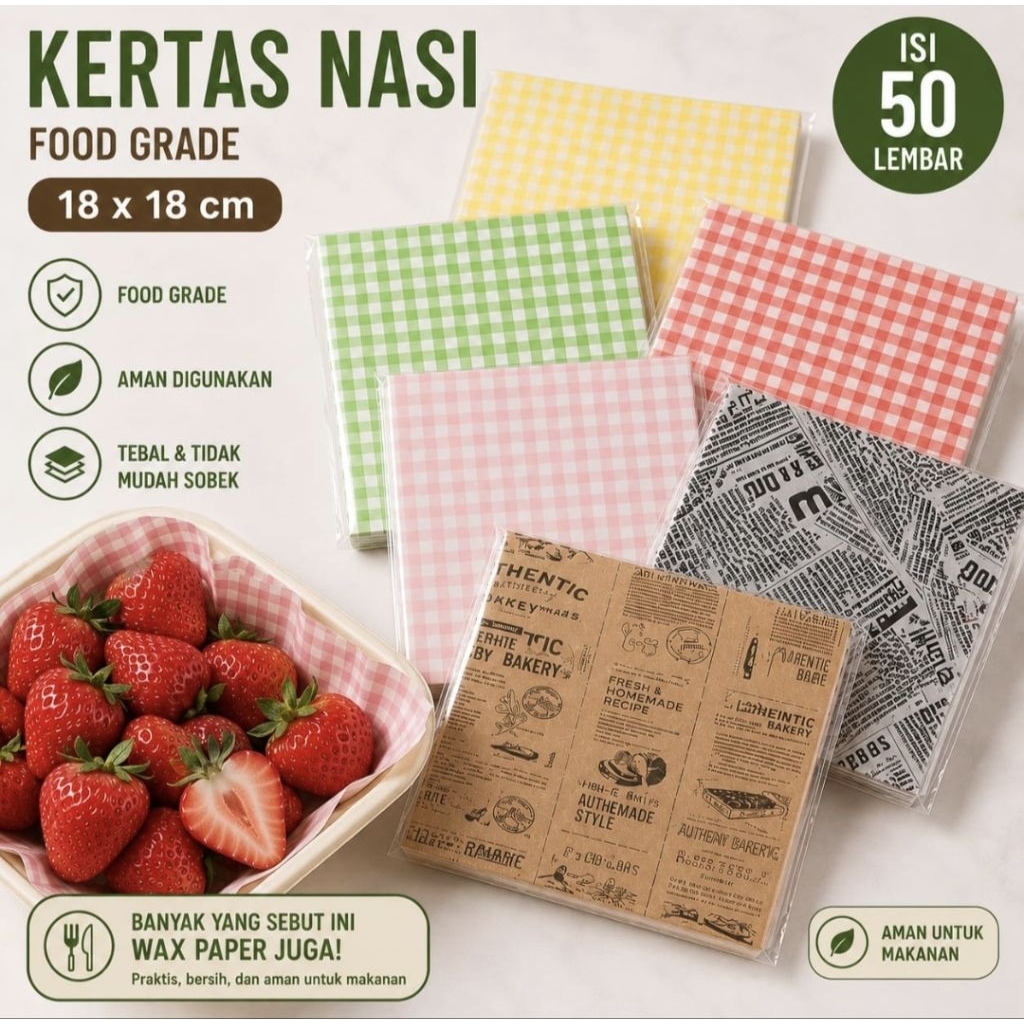 [50/100 LBR] Kertas Nasi Motif 18x18 cm Dragon Pack - Wax Paper MG Laminasi Foodgrade - Kertas Alas 