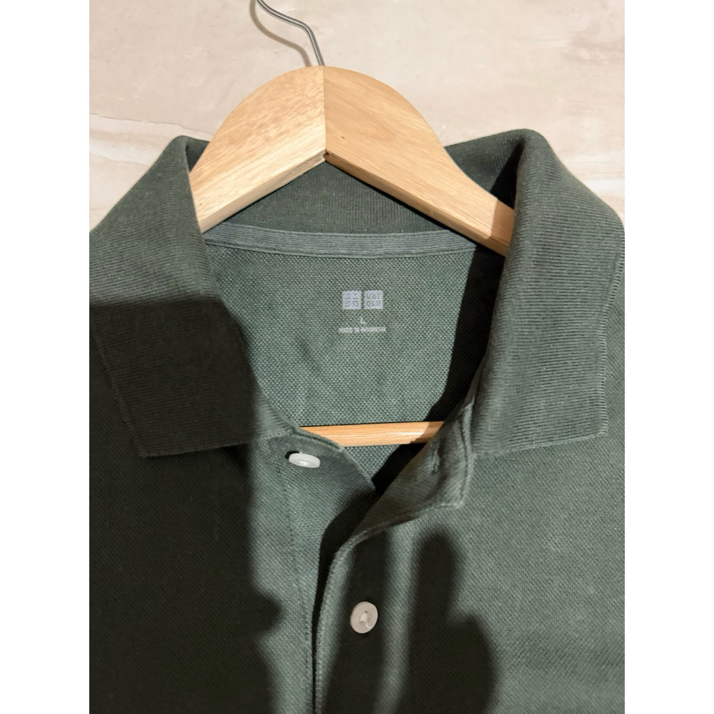 Polo Shirt Uniqlo Dark Sage