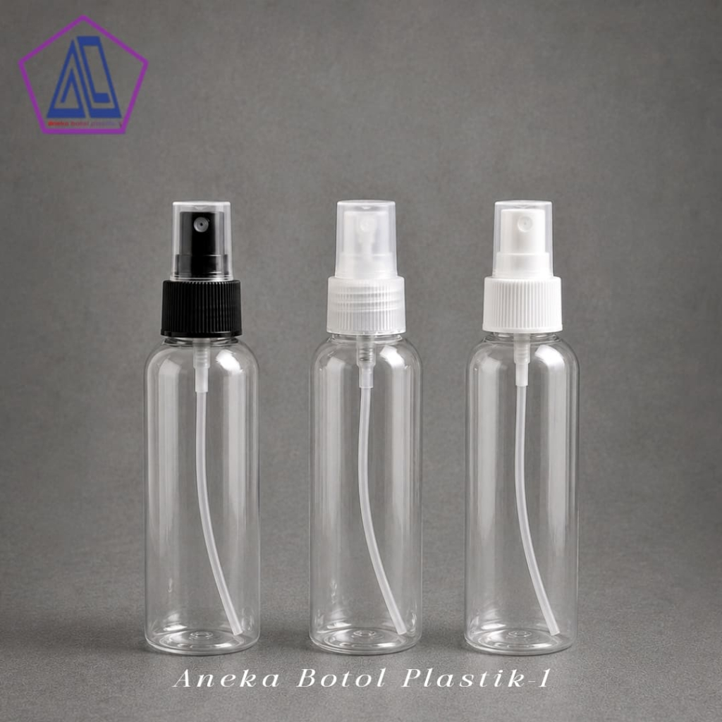 Botol Spray 100ml Plastik Bening Pet Tebal / Botol Spray 100ml