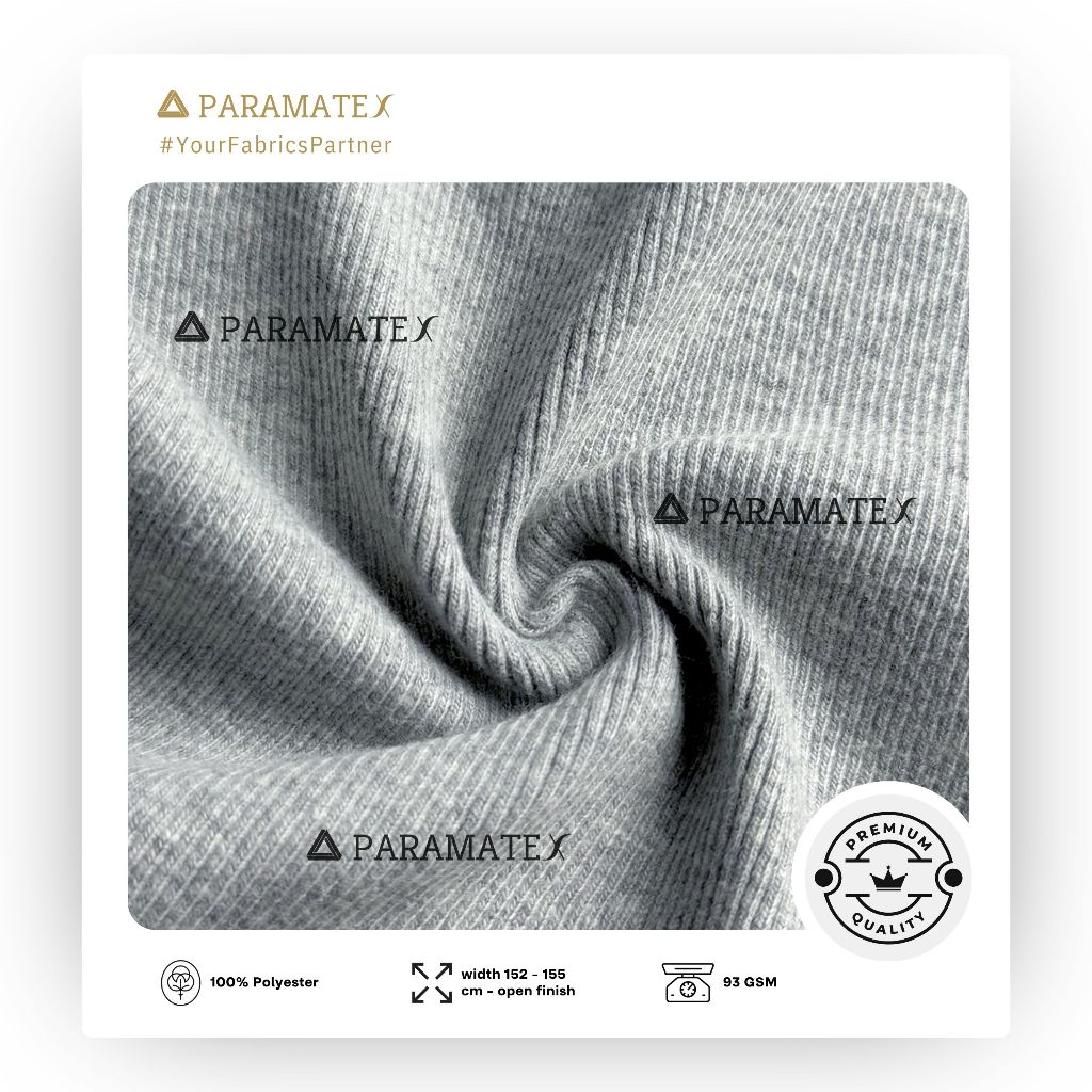 Paramatex Rib 2×1 Cotton Spandex Heavy Per Kg Kain Rib Bahan Pakaian Casualwear