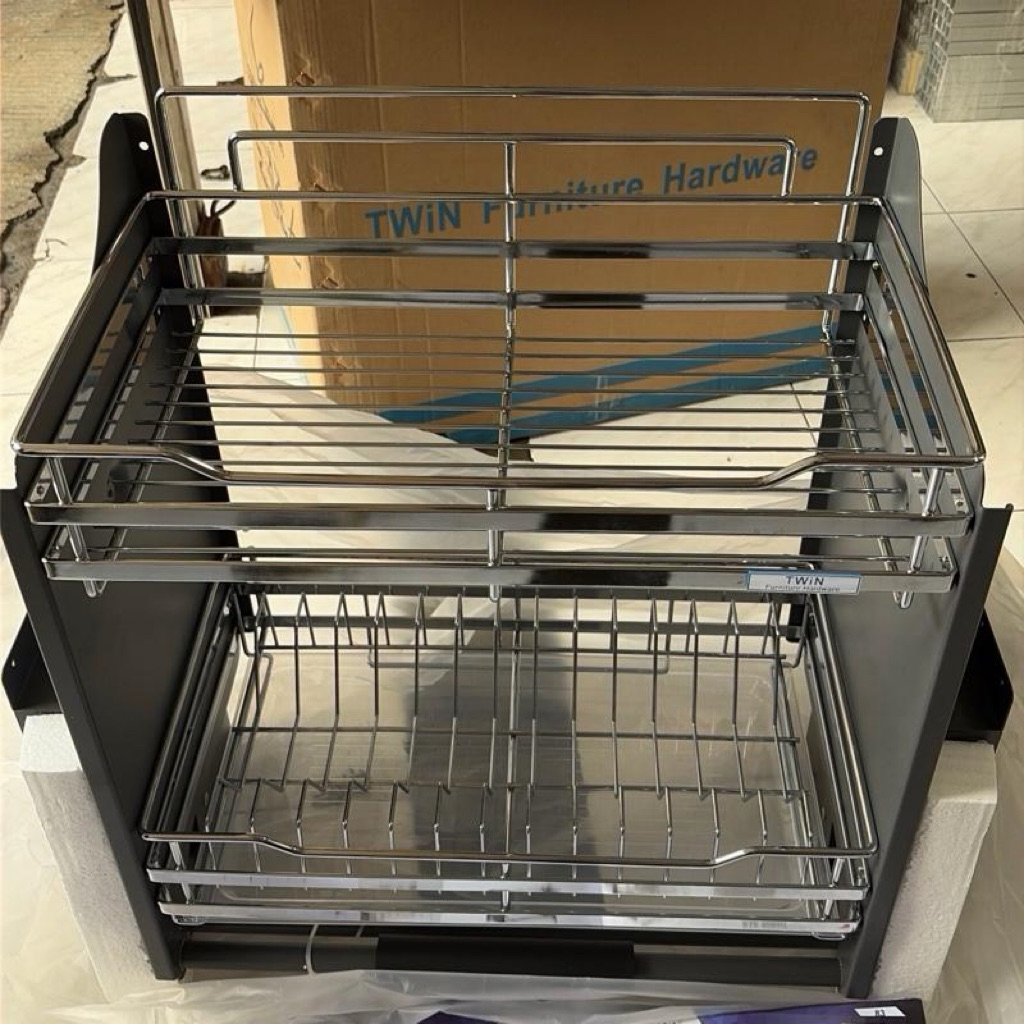 Wire Elevator Rak Piring Elevator Pull Down Dish Rack Rak Piring Hidrolik Kitchen Set