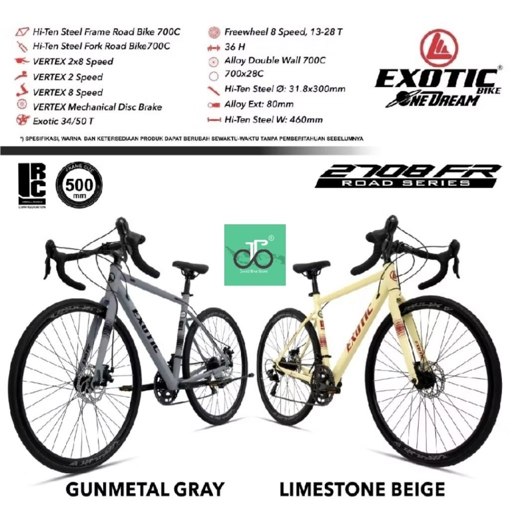 Sepeda Balap 700c Exotic 2708 FR TERBARU (ET 2708 FR) 2708FR Road Bike