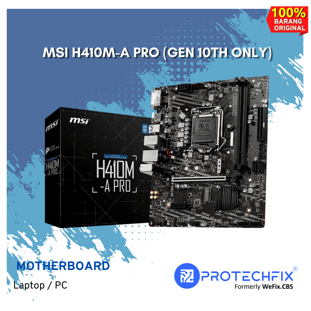 MOTHERBOARD MSI H410M-A PRO (Gen 10th only)