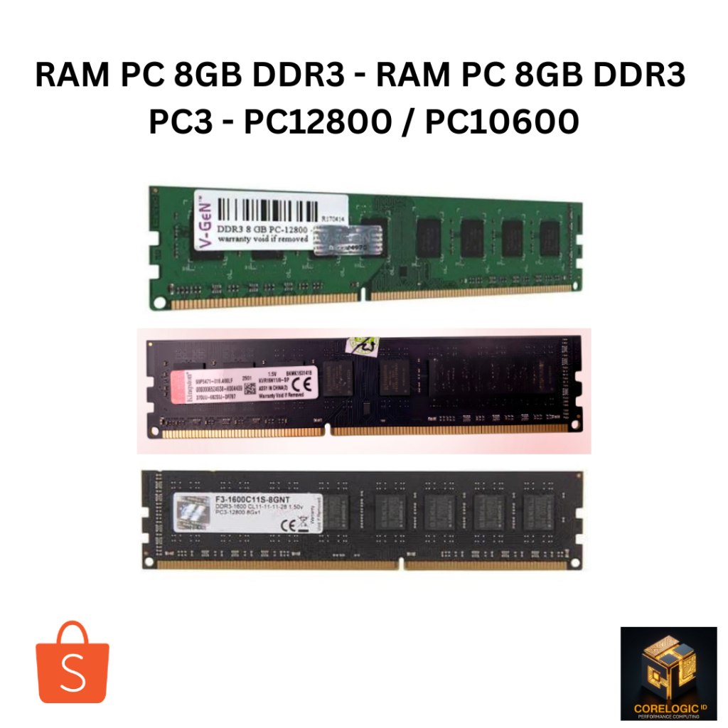 RAM PC 8GB DDR3 - RAM PC 8GB DDR3  PC3 - PC12800 / PC10600