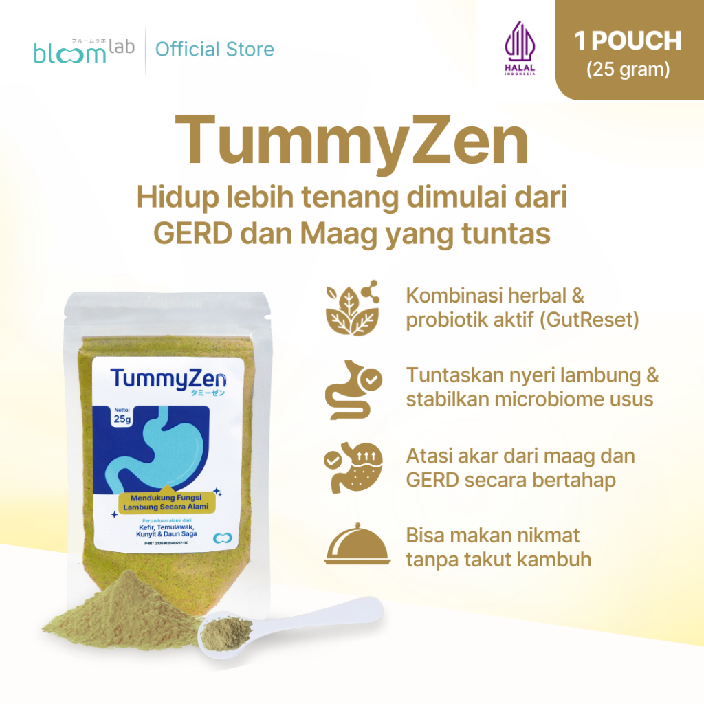 tummyzen BloomLab – Probiotik Alami + Herbal, Solusi Nyaman untuk Lambung Sensitif
