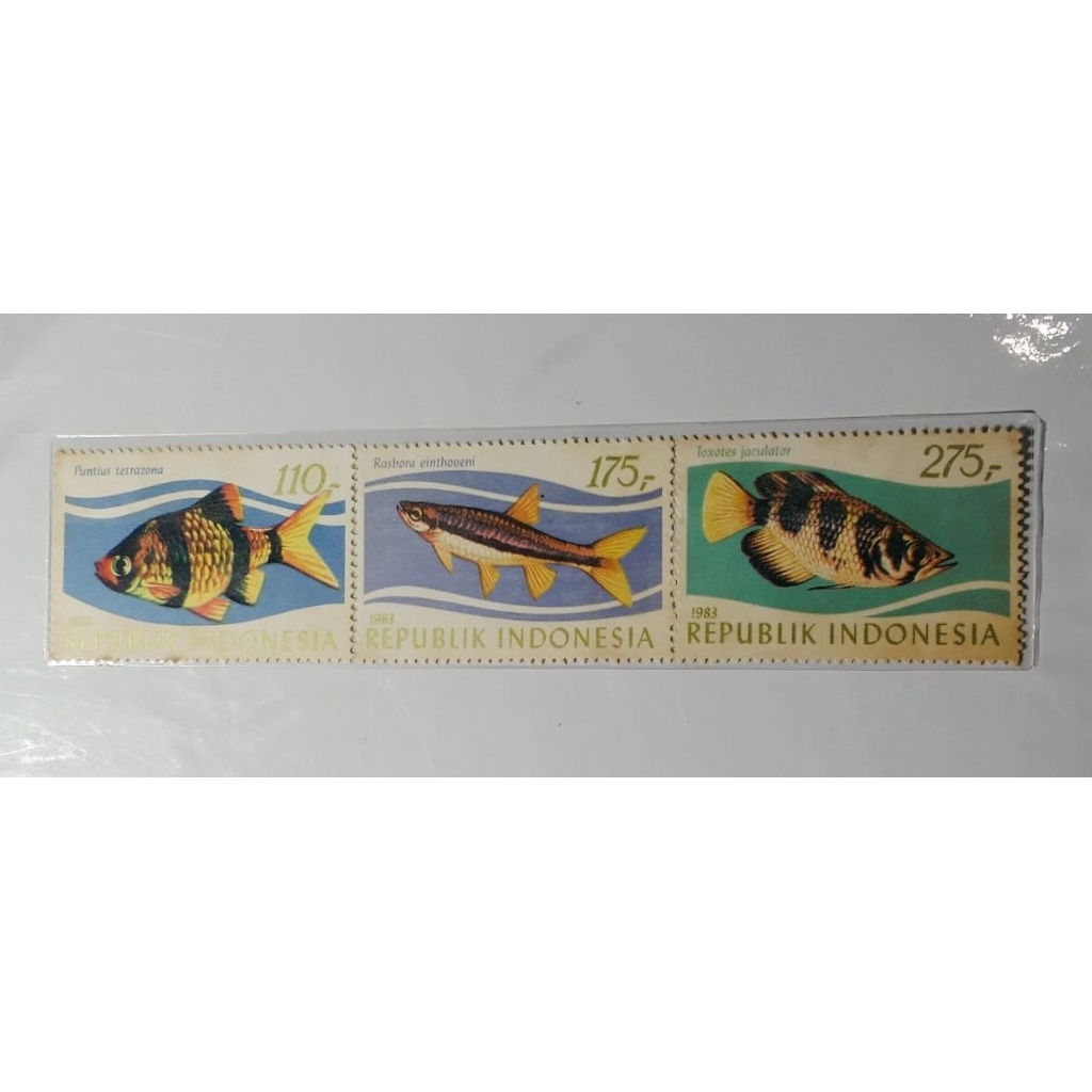 Prangko Lawas Indonesia Set Lengkap Ikan Hias Air Tawar Thn 1983