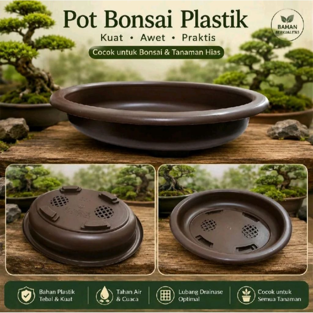Pot Bonsai oval 40 cm Coklat