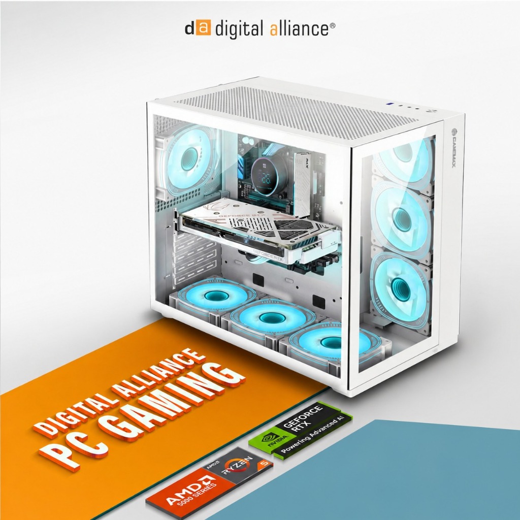 DIGITAL ALLIANCE GAMING PC RYZEN 5 5600 RTX 5060 8G/ 32GB 1TB RAKITAN PC GAMING FULLSET WHITE EDITIO