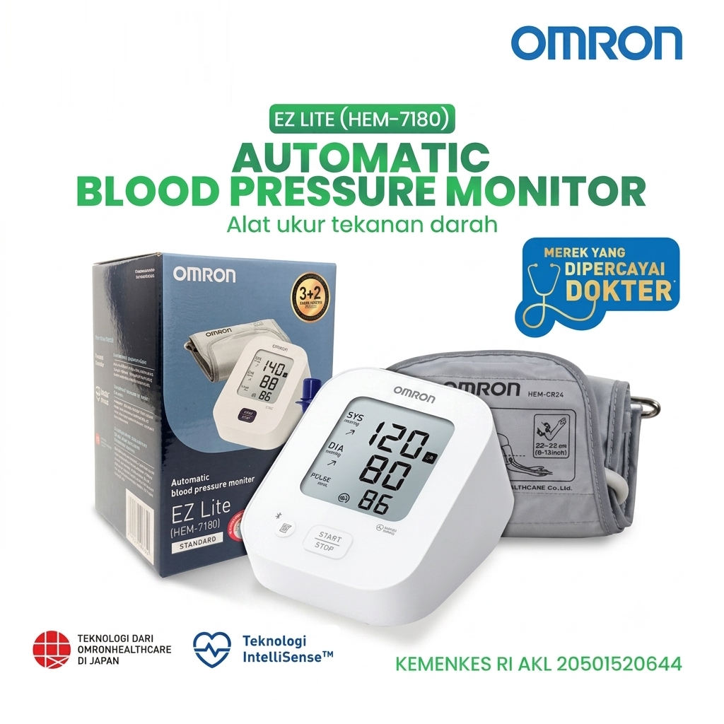 OMRON - TENSIMETER DIGITAL HEM-7180 EZ LITE HEM7180 EZLITE