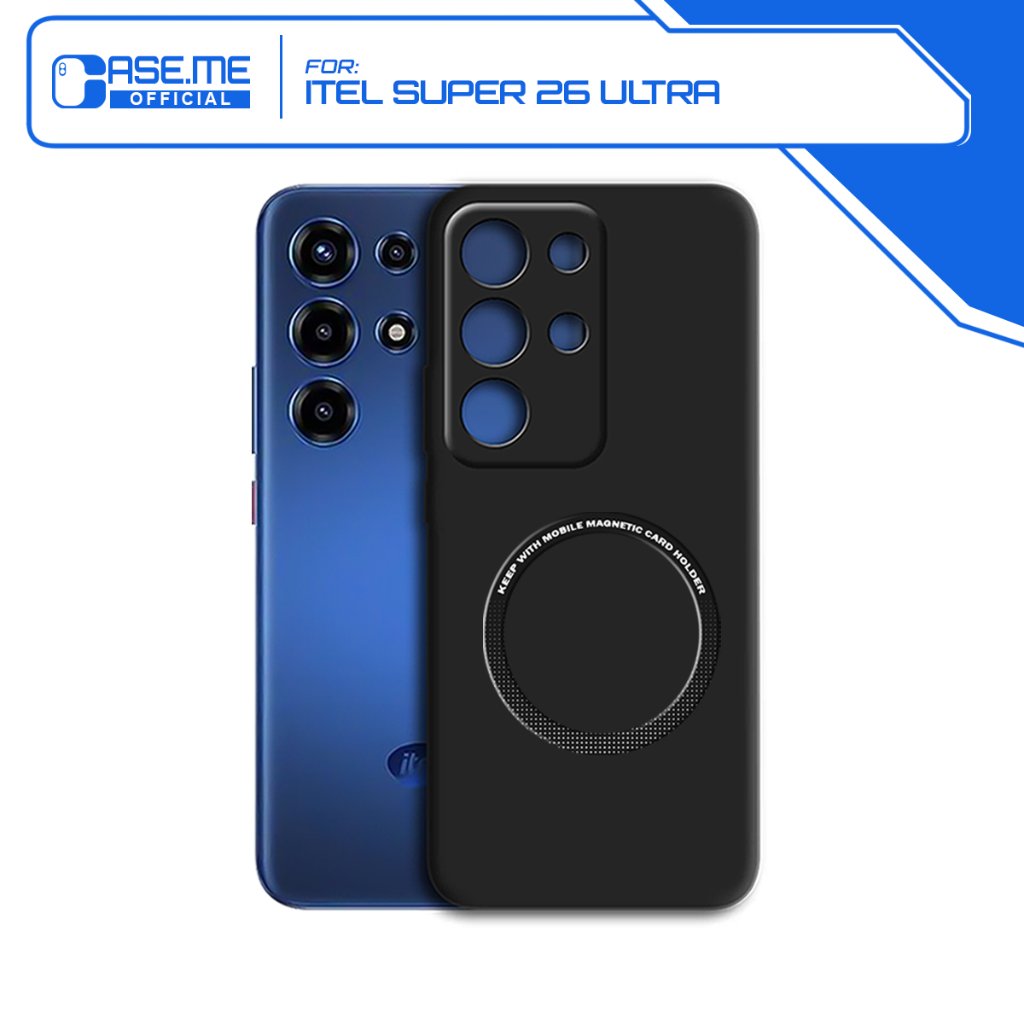 Soft Case Itel Super 26 Ultra Case Ultra Slim Premium Black Matte Magnetic Ring Casing