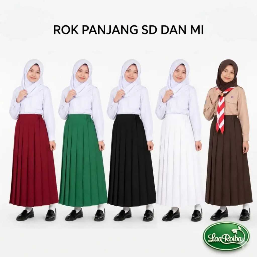 Rok Sekolah SD Merah Rempel Rok Sekolah Bahan Twiss Licin dan Lembut