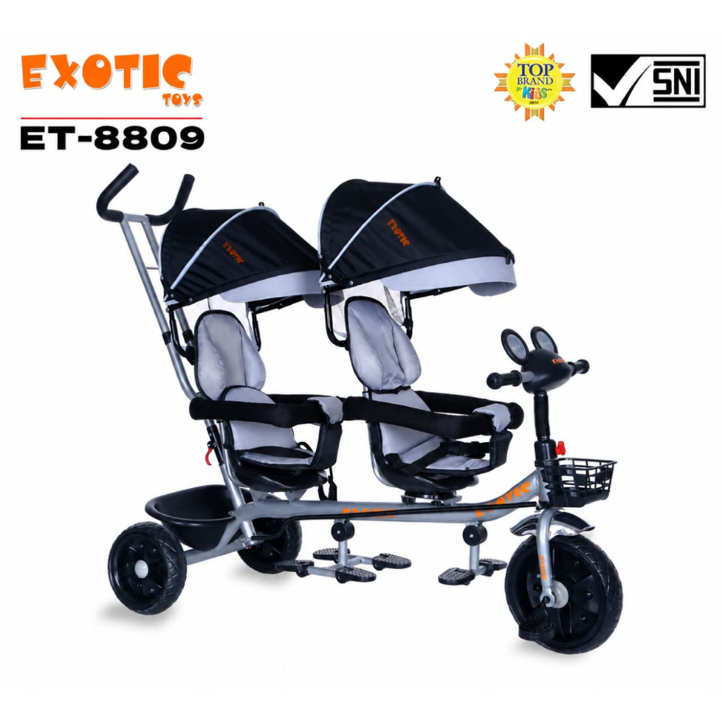 Sepeda Roda Tiga Kembar Exotic ET 8809 Roda Tiga Kembar 8809 Exotic Twins