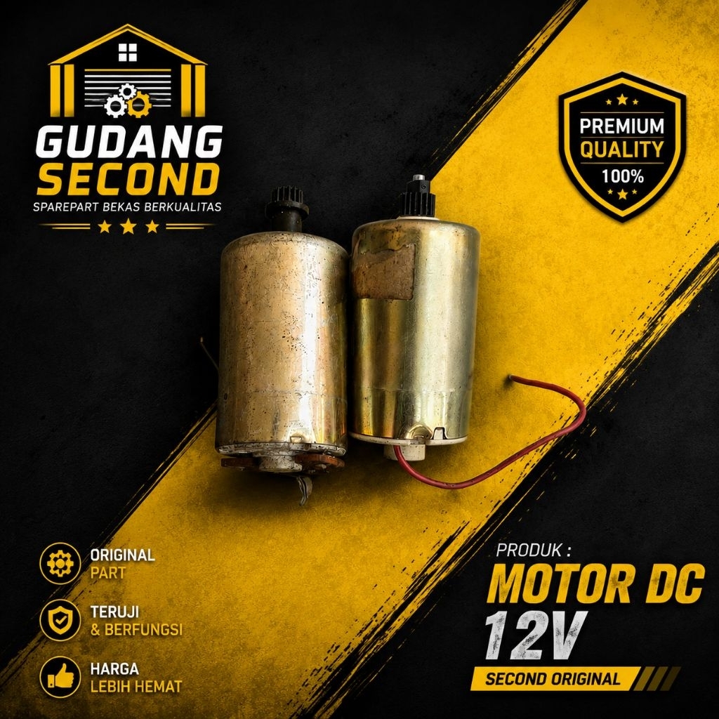 Motor DC 12V Bekas Original | Dinamo Motor Gear Kecil