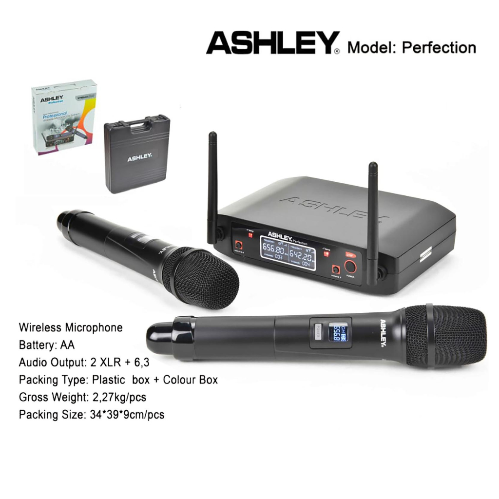 Mic Ashley Perfection Microphone Wireless Original + Koper / Microphone Wireless Ashley Perfecion