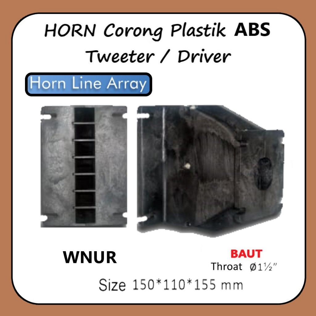 HORN LINE ARRAY DRIVER CORONG TWEETER PLASTIK ABS BAUT 15 x 11 cm ( 150x110 ) WNUW