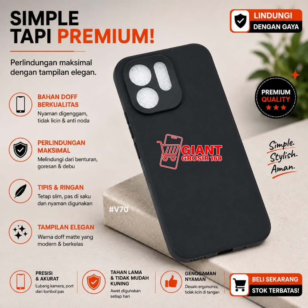 VIVO V70 VIVO V70 FE CASE MACARON BLACK SILICON BLACK VIVO V70 VIVO V70 FE MSB