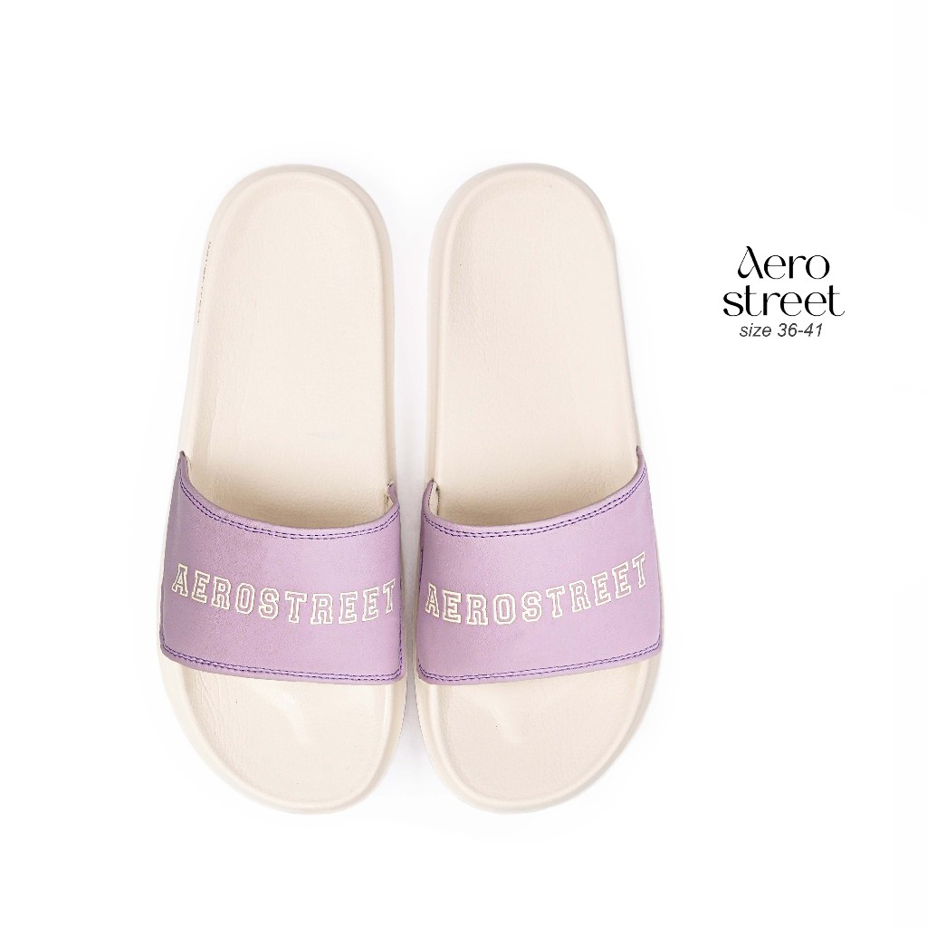 Aerostreet 36-41 Celline Natural Ungu - Sandal Slip On BABAA