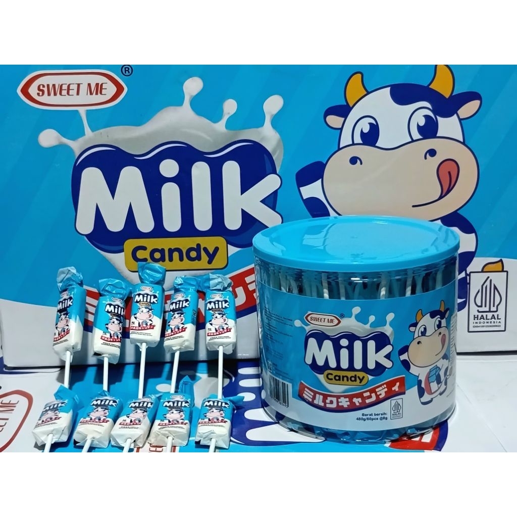 Sweet Me Milk Candy Cube Lolipop  isi 60 Ecer 1000 Enak Bergizi