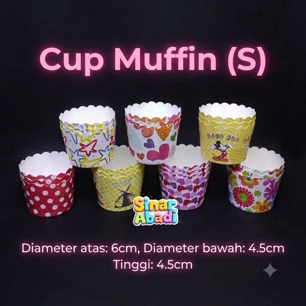 (20pcs) Cup Muffin S dan M / Cup Muffin Bruder motif Coklat S dan M
