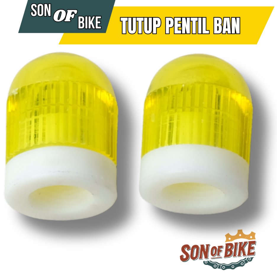 Tutup Pentil Ban Sepeda BMX MTB Motor Tutup Pentil Valve Cap Warna Kuning Transparan Universal