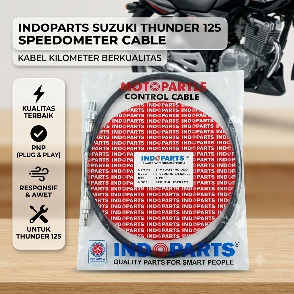 Kabel Spedometer Suzuki Thunder 125 Indoparts Kilometer Cable Speedometer Thunder125 PNP Sparepart M