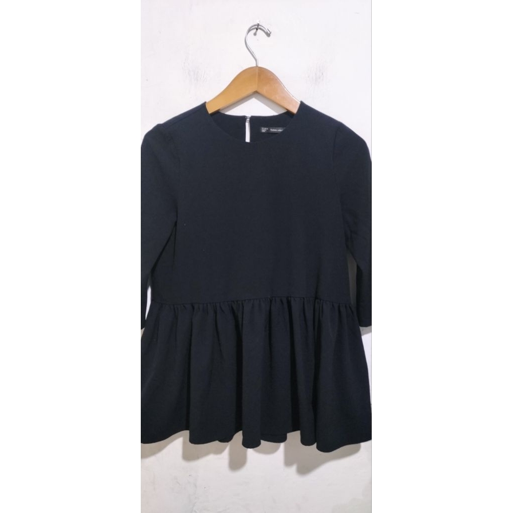 Atasan Baju Dress Hitam Wanita Zara Simpel Cantik