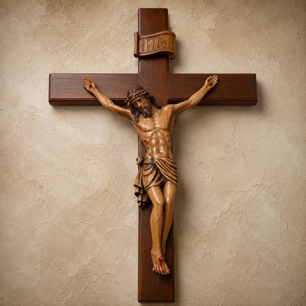 Corpus 50cm salib yesus  Corpus Yesus Salip salib Kayu Jati Handmade Ukiran Jepara Detail Halus Berk