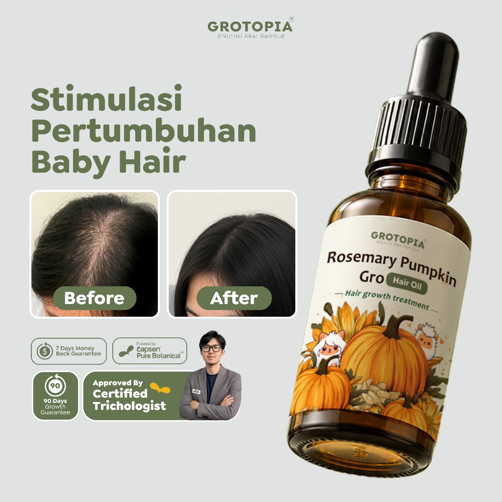 Grotopia Hair Oil Resep Tumbuh Rambut Lebat Sehat Wanita Pria Teruji Ahlinya