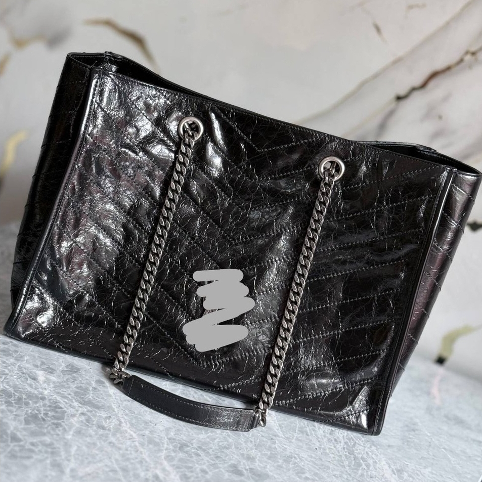 Cotty - Tas CBYL niki tote shopping crinckled black leather
