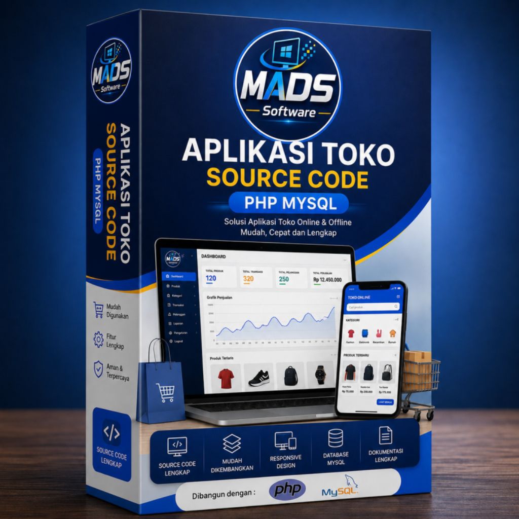 APLIKASI TOKO,  Source Code PHP MySQL - Full Source Code Siap Pakai & Siap Dikembangkan, Solusi Leng