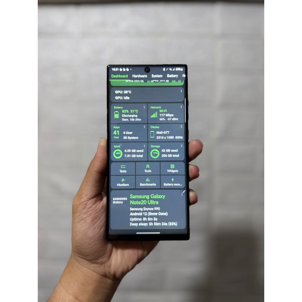 samsung note 20 ultra second minus