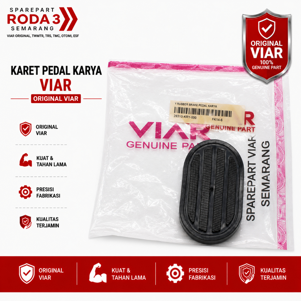 karet pedal rem belakang tutup pedal rem viar karya roda 3