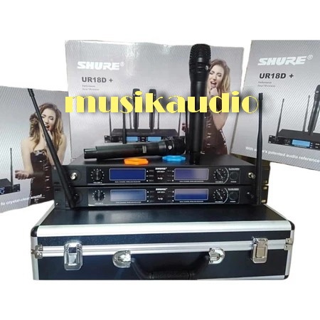 MIC WIRELESS UR18+ 2 MIC PEGANG PLUS HARDCASE UR18D+