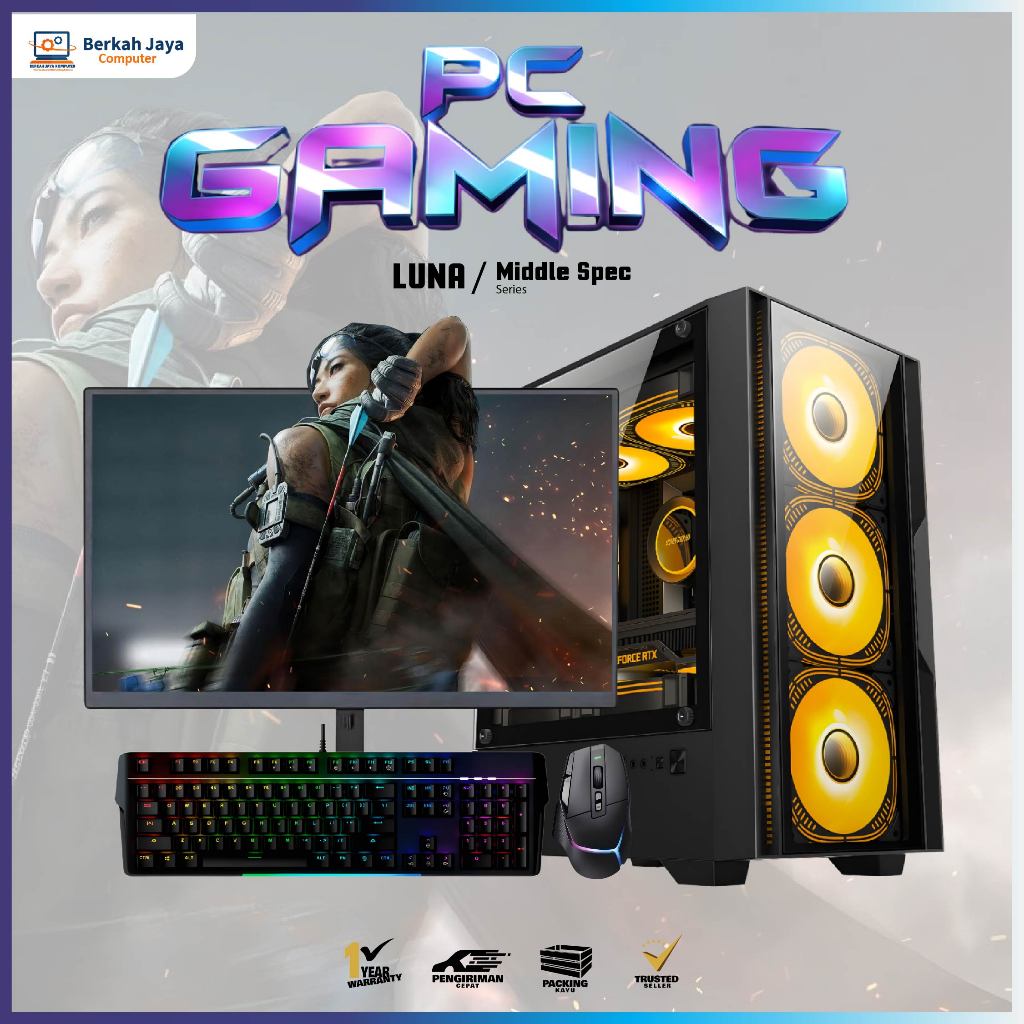 PC GAMING FULLSET CORE I5 3470 VGA 2GB DDR5 GT 1030 RAM 16GB SSD 128GB HDD 500GB I LUNA