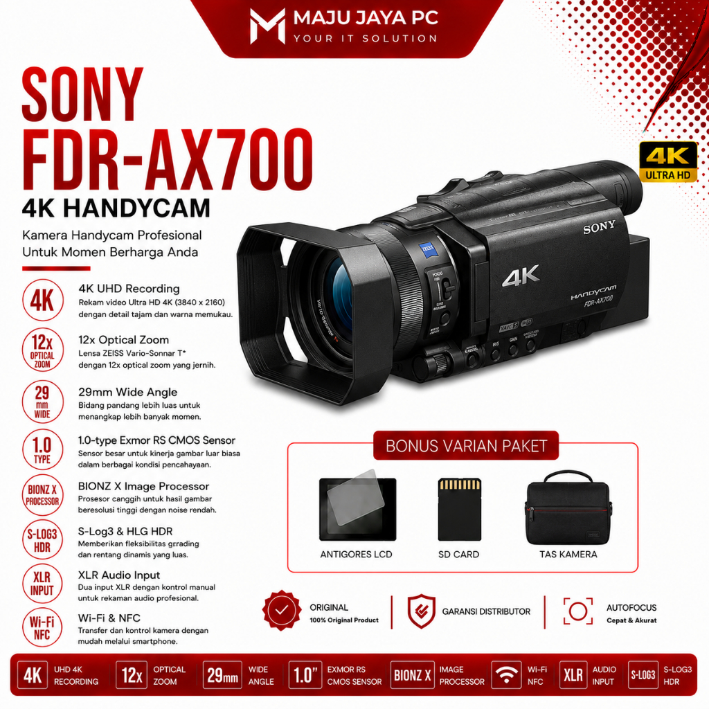 HANDYCAM SONY FDR-AX700 4K CAMCORDER