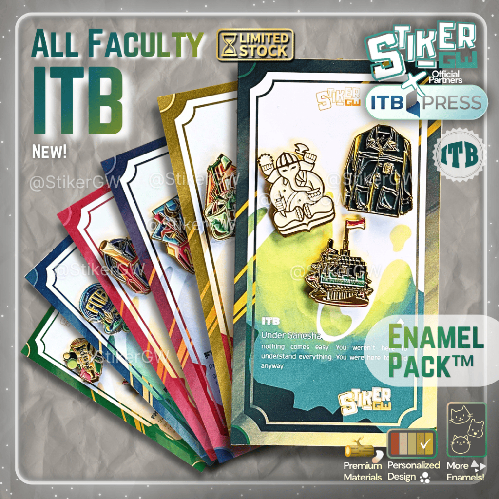 [BERIZIN RESMI] Enamel Pack ITB – SF FTI SAPPK FMIPA FITB ITB | 3 Enamel Emblem Pin Bros Institut Te