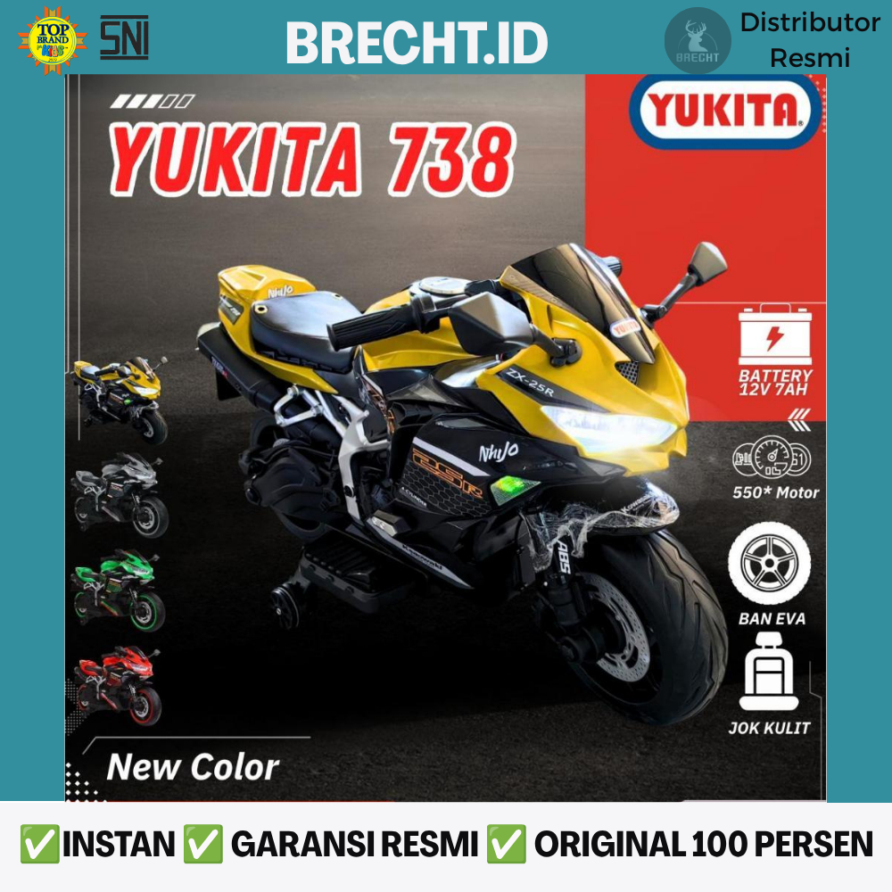 Mainan Anak Motor Aki Model Ninja ZX250RR Sudah Termasuk Charger Motor Sport