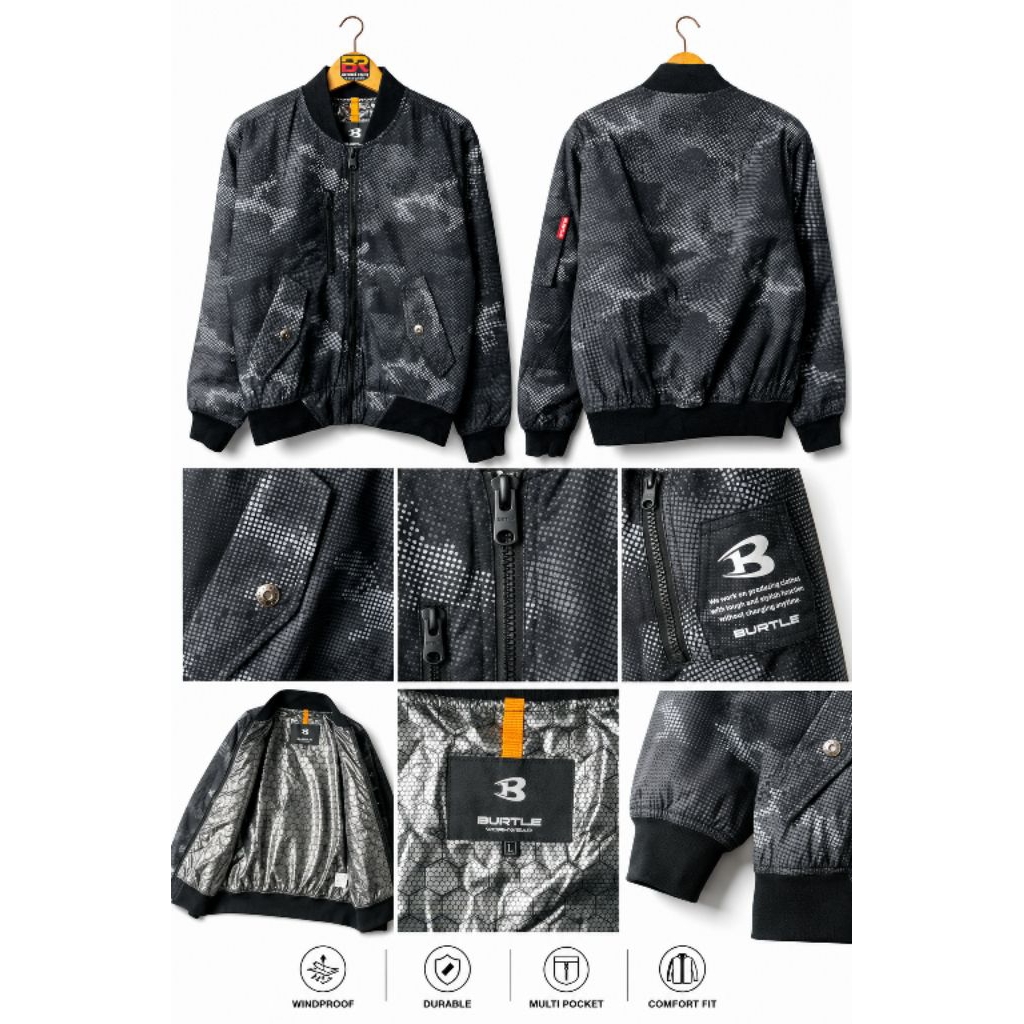jaket bomber burtle dalamnya thermal