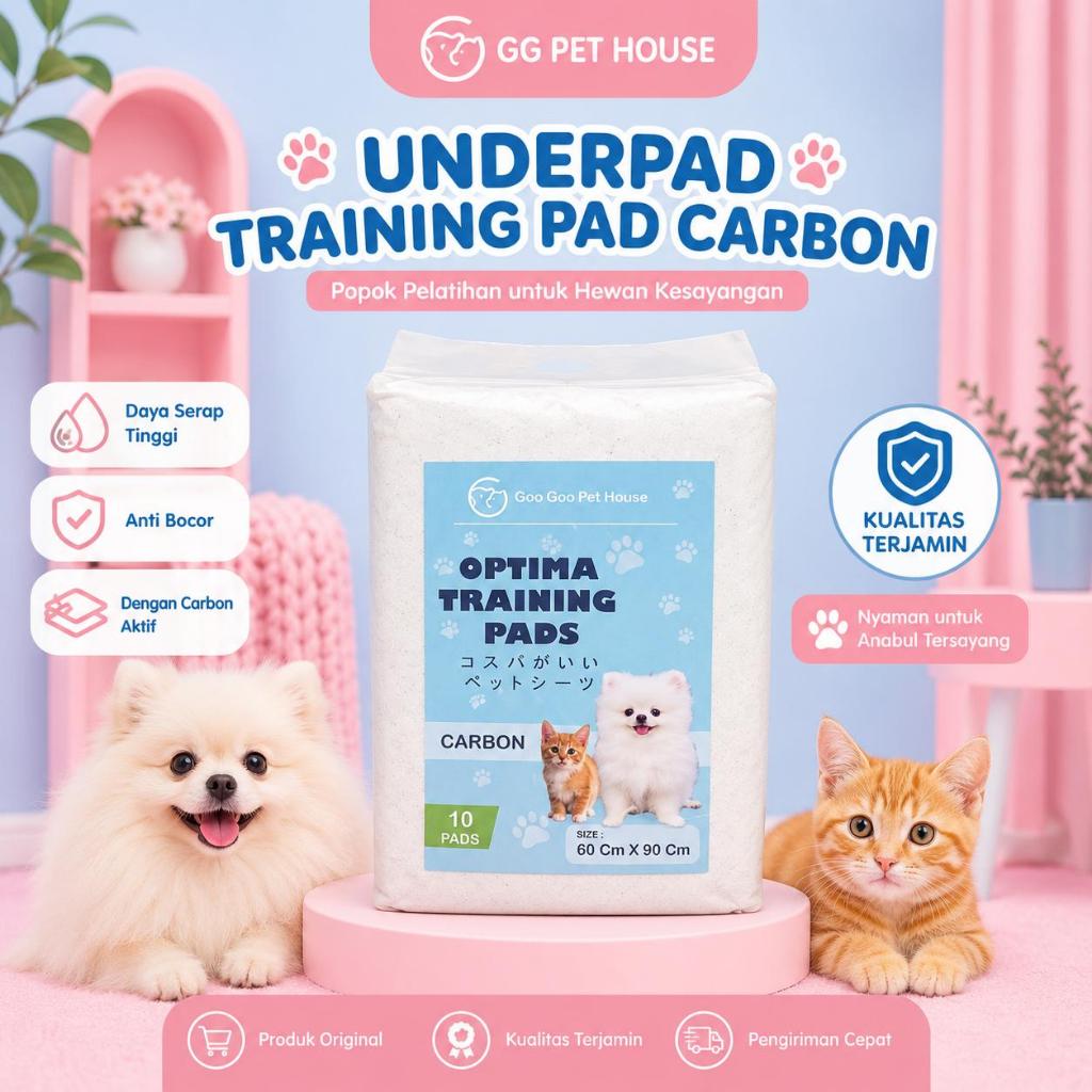 Underpad Carbon Optima Pad Alas Pipis Anjing Kucing 60x90cm - isi 10 pcs